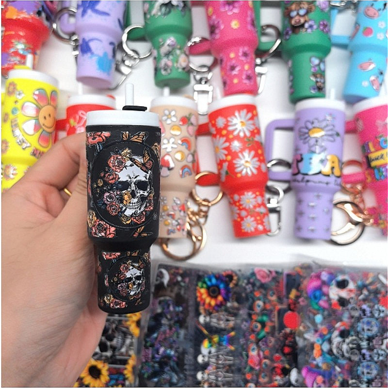 Wholesale Random 20pcs 50pcs 100pcs Cartoon Pattern Mini Travel  Cup Sticker